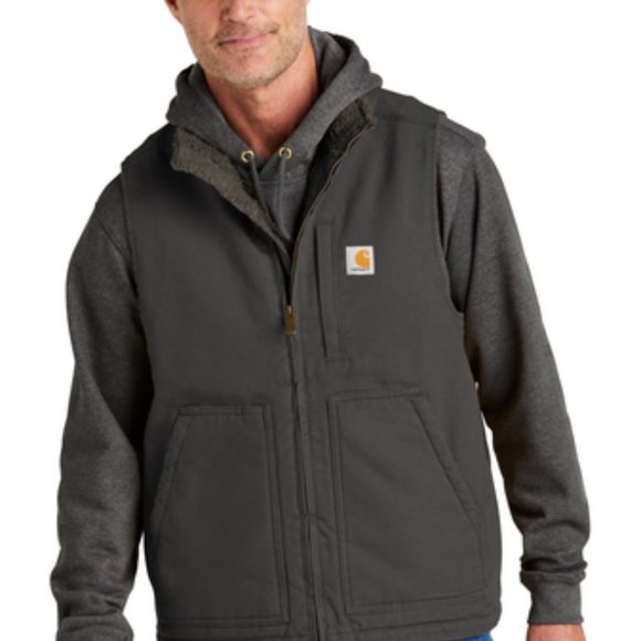 (NWT) Carhartt Sherpa Mens Vest Winter Coat Gravel - Picture 3 of 6
